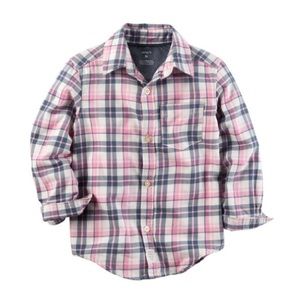 3T OshKosh Plaid Button-Front Shirt, NWT